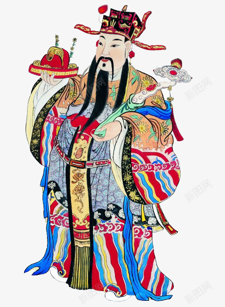 卡通财神png免抠素材_新图网 https://ixintu.com 传说人物 年画 彩色