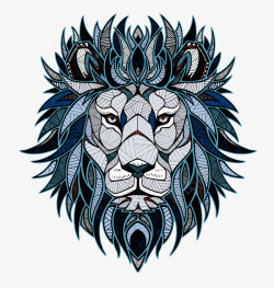 创意狮子头图案素材