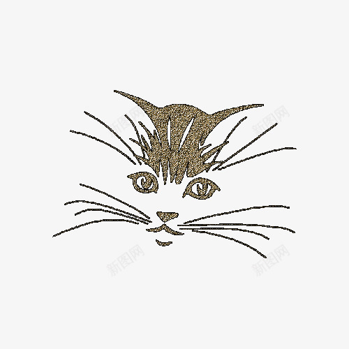手绘线条猫png免抠素材_新图网 https://ixintu.com 咖啡色线条 手绘猫 猫 猫咪 线条
