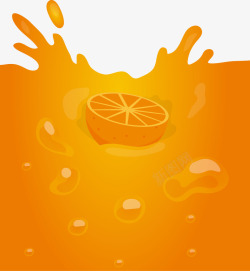 手绘橙子橙汁矢量图素材