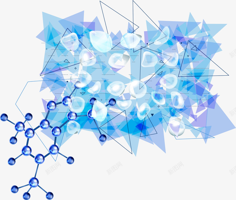 分子不规则图形png免抠素材_新图网 https://ixintu.com 三角形 分子结构