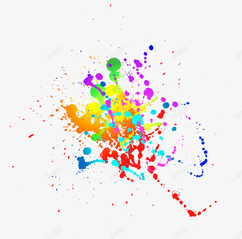 彩色滴贱效果矢量图ai免抠素材_新图网 https://ixintu.com 喷墨 彩色 效果 滴贱 矢量图
