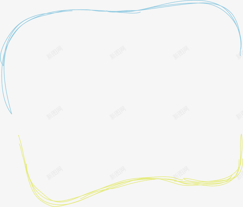 简约线条弧线png免抠素材_新图网 https://ixintu.com 免抠PNG 小清新 弧线 简约 线条 蓝色 边框