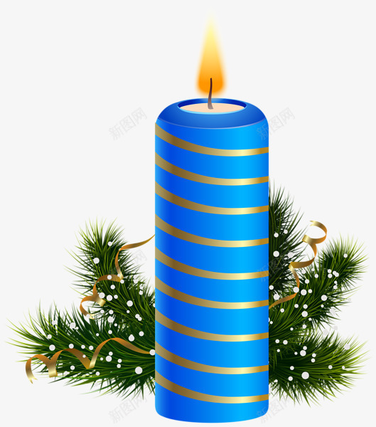 创意手绘质感蓝色的蜡烛png免抠素材_新图网 https://ixintu.com 创意 蓝色 蜡烛 质感