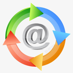电子邮件插画电子邮件和彩色箭头插画高清图片