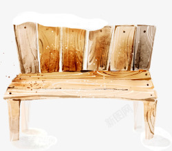 手绘木纹环保长椅素材