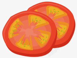 两片西红柿矢量图素材