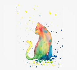 彩色的猫咪素材