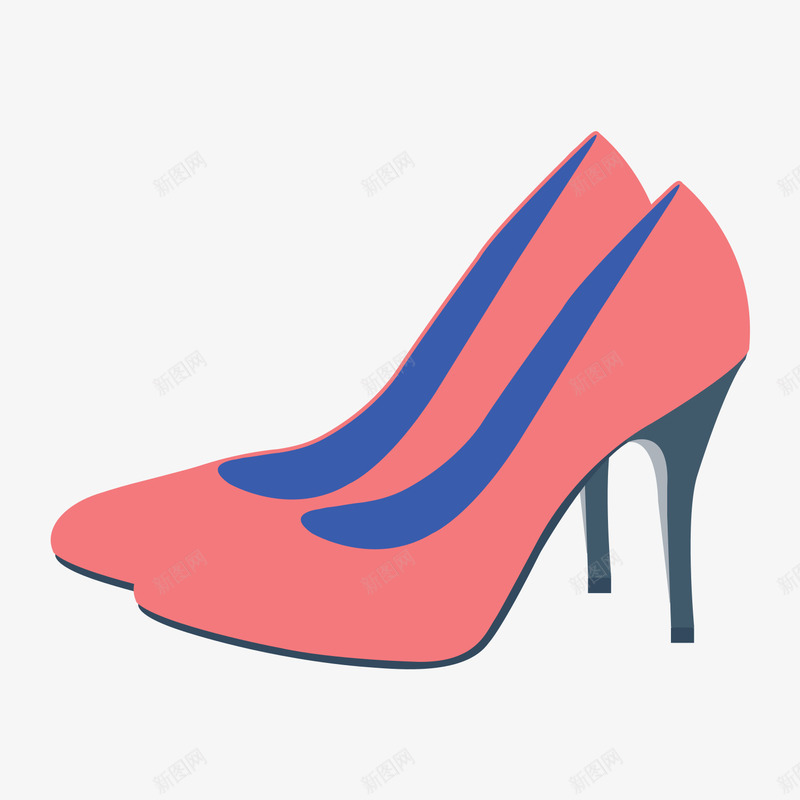 红色扁平化鞋子元素矢量图图标eps_新图网 https://ixintu.com 卡通图标 弧度 弯曲 扁平化 服饰 穿着 红色 鞋子 矢量图