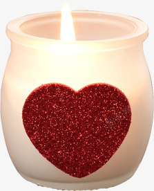 温暖的爱心蜡烛瓷罐素材