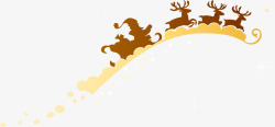 圣诞节棕色麋鹿拉车素材