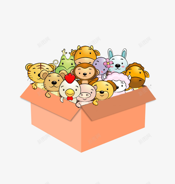 一箱子动物png免抠素材_新图网 https://ixintu.com 动物 宠物 家禽 箱子