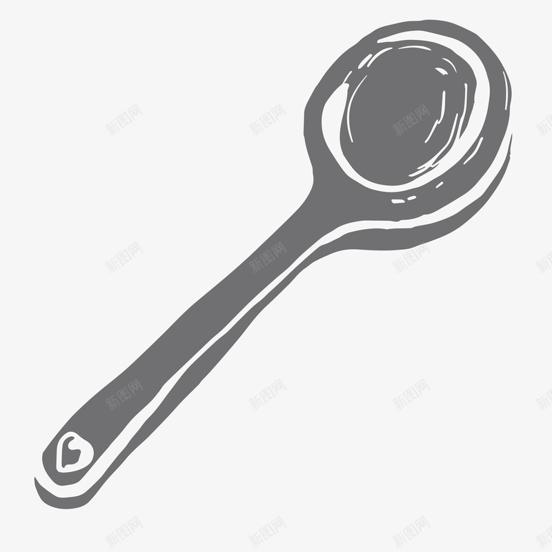 黑色手绘的勺子png免抠素材_新图网 https://ixintu.com 勺子 卡通手绘 手绘勺子 装饰图 餐具 黑色勺子