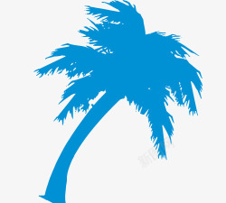 蓝色椰子树素材