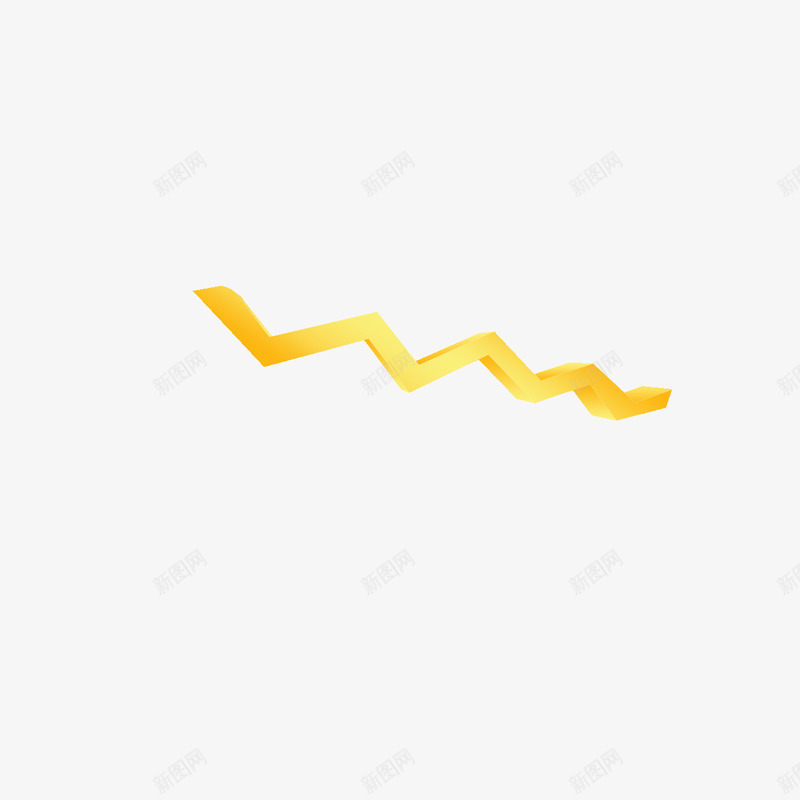黄色折叠立体线条png免抠素材_新图网 https://ixintu.com 折叠 立体 线条 黄色