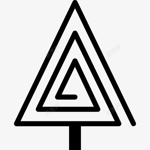 三角形的圣诞树图标png_新图网 https://ixintu.com 三角形 形状 松树 树 装饰