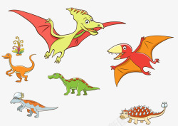 6款恐龙形象恐龙卡通形象矢量图高清图片
