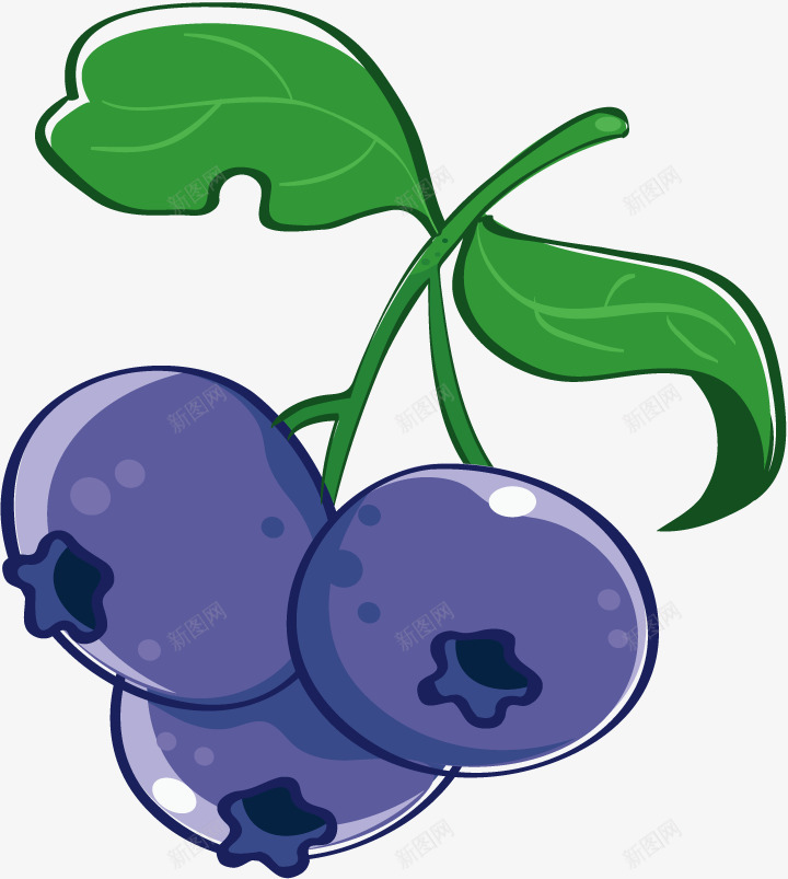 水果蓝莓矢量图eps免抠素材_新图网 https://ixintu.com 果实 水果 浆果 莓类 蓝莓 矢量图
