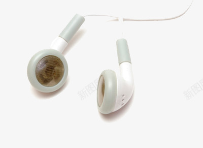 耳机上的一对白色耳塞png免抠素材_新图网 https://ixintu.com 电子配件 耳塞 耳机 音频