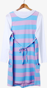 夏季清新蓝粉色长裙服饰素材
