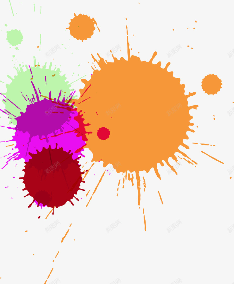 彩色墨滴片png免抠素材_新图网 https://ixintu.com PNG 免抠图 墨滴素材图片 彩色