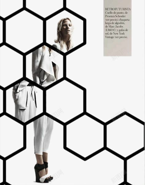 蜂巢结构与女模png免抠素材_新图网 https://ixintu.com 女模 蜂巢 装饰图案