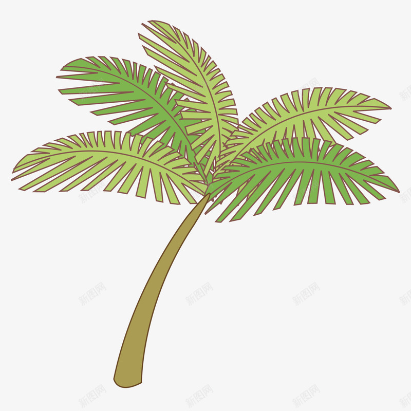 椰树png免抠素材_新图网 https://ixintu.com 卡通植物 卡通椰树 手绘植物 手绘椰树 椰子树 椰树 矢量植物