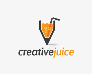创意橙汁英文艺术字图标图标
