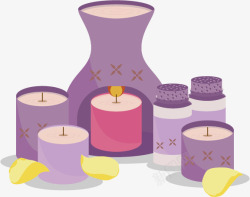 白色蜡烛香薰炉紫色香薰高清图片