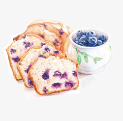 水果面包片蓝莓面包片高清图片