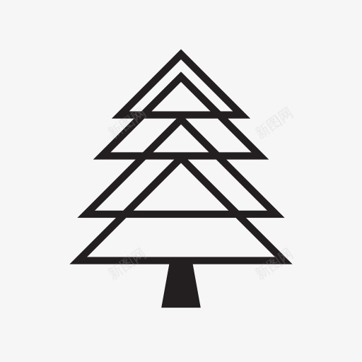 抽象圣诞树图标png_新图网 https://ixintu.com 圣诞树 松树