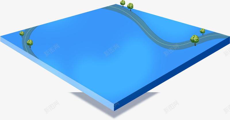 蓝色板块公路png免抠素材_新图网 https://ixintu.com 公路 板块 蓝色