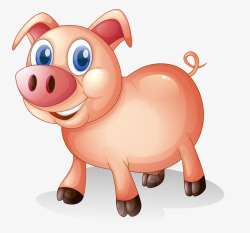 猪年动物形象猪卡通手绘素材