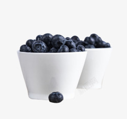 紫色的碗白色碗装蓝莓高清图片