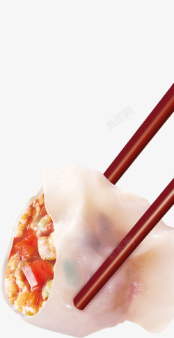 筷子上的饺子素材