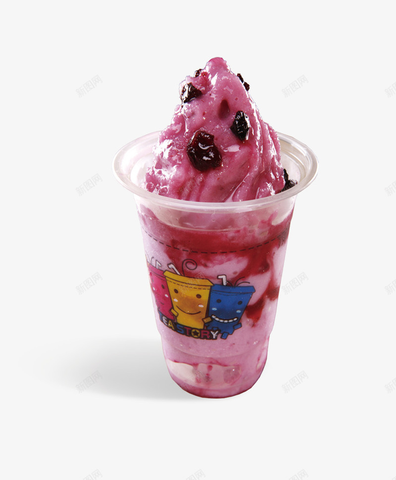 蓝莓奶提冰淇淋冰花psd免抠素材_新图网 https://ixintu.com 冰淇淋 冰花 蓝莓奶提