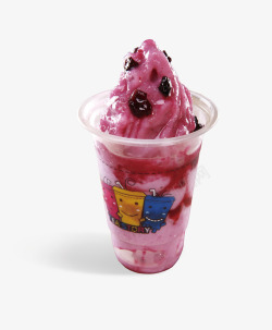 蓝莓奶提冰淇淋冰花素材