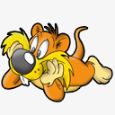 双手撑头的狮子png免抠素材_新图网 https://ixintu.com Q版 动物 卡通 可爱 狮子