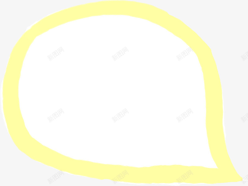 手绘可爱黄色线条对话框png免抠素材_新图网 https://ixintu.com 可爱 对话 线条 黄色