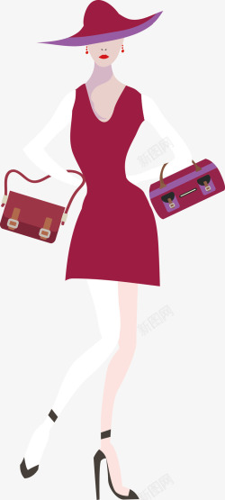 高贵钱包购物女性矢量图高清图片