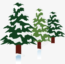 积雪圣诞树松树素材