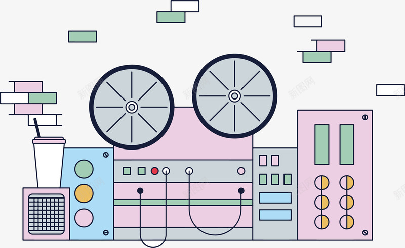 音响设备矢量图ai免抠素材_新图网 https://ixintu.com 录音机 录音设备 播放 磁带 音响设备 音频 矢量图