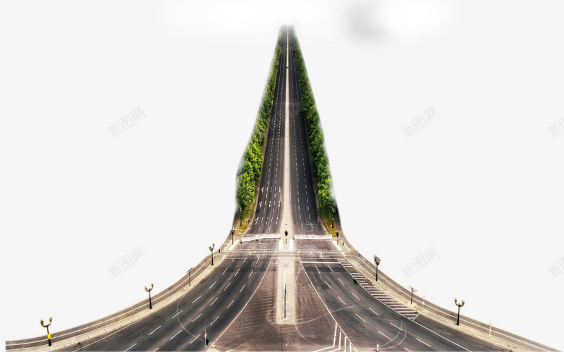 创意通天公路png免抠素材_新图网 https://ixintu.com PNG 创意 天堂 绿树 通天公路