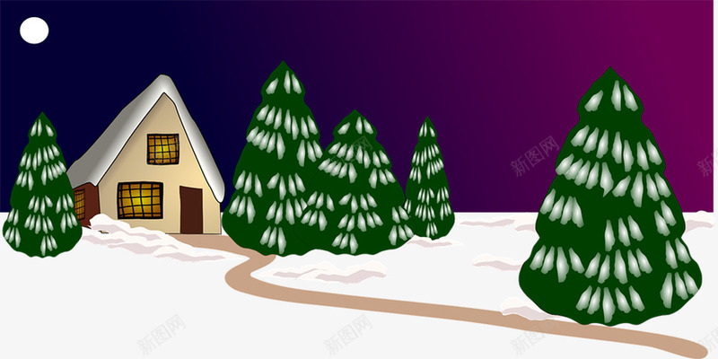 圣诞松树绿色白雪png免抠素材_新图网 https://ixintu.com 圣诞 松树 白雪 绿色