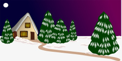 圣诞松树绿色白雪素材