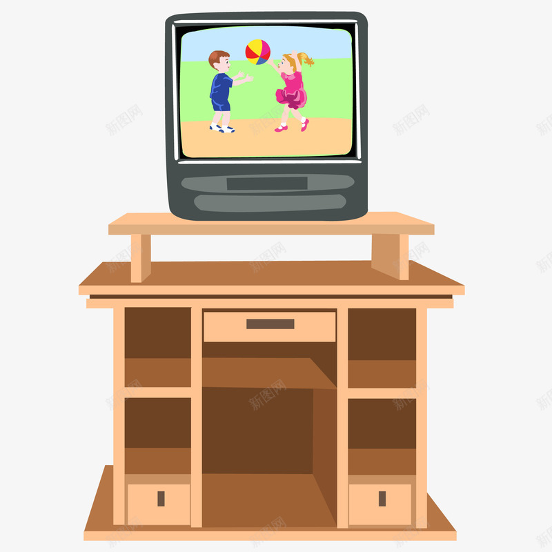 木质电视柜png免抠素材_新图网 https://ixintu.com 家具 木质 电视 电视柜