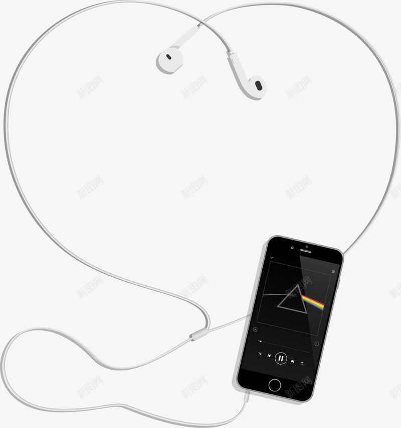 手机听歌png免抠素材_新图网 https://ixintu.com 卡通 听歌 手机 电子科技 矢量图案 耳机