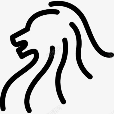 狮子头的侧面轮廓图标图标