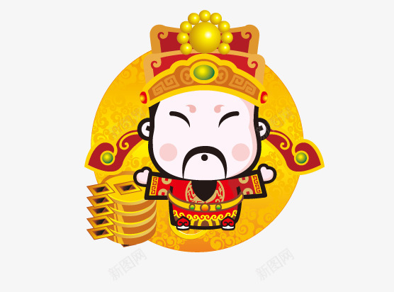 新年财神卡通艺术图png免抠素材_新图网 https://ixintu.com 卡通艺术图 新年 新年财神卡通艺术图 财神