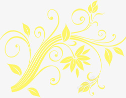 黄色高贵花纹创意素材